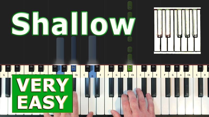 Lady Gaga – Shallow – Piano Tutorial VERY EASY – Sheet Music (Synthesia)